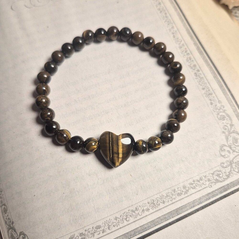 Gemstone with Heart Bead Bracelet - Picture 6 of 14